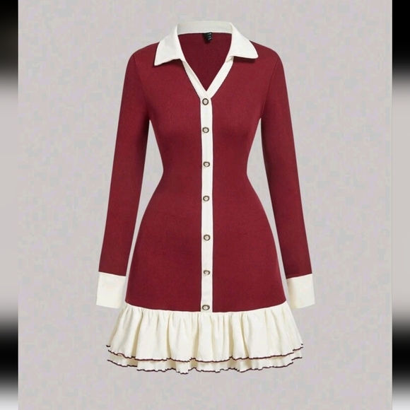 Dresses & Skirts - Elegant Long Sleeve Women's Dress, Commute & Casual, French Style